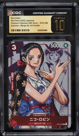 2022 One Piece Japanese Premium 25th Anniv. Manga Alt Art Nico Robin #ST01-008 CGC 10 PRISTINE