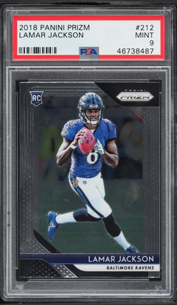 2018 Panini Prizm Lamar Jackson ROOKIE #212 PSA 9 MINT