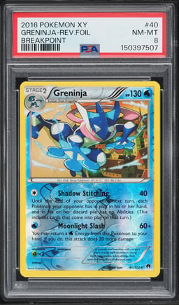 2016 Pokemon XY BREAKpoint Reverse Holo Greninja #40 PSA 8 NM-MT