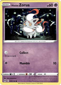 2022 Hisuian Zorua #75 Lost Origin