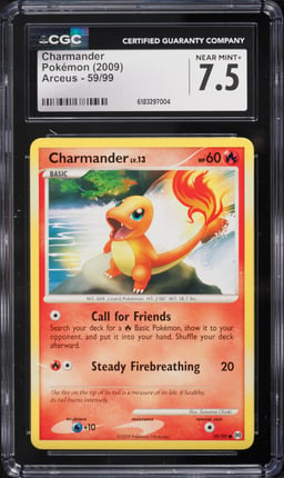 2009 Pokemon Platinum Arceus Charmander #59 CGC 7.5 NRMT+