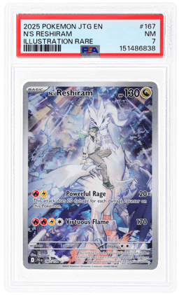 2025 Pokemon Scarlet and Violet Journey Together Illustration Rare N's Reshiram #167 PSA 7