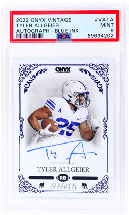 2022 Onyx Vintage Autographs Tyler Allgeier #AVTA PSA 9