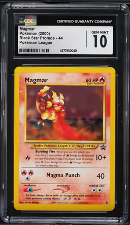 2000 Pokemon League Black Star Promo Magmar #44 CGC 10 GEM MINT