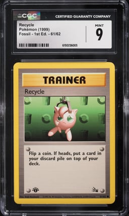 1999 Pokemon Fossil 1st Edition Recycle #61 CGC 9 MINT