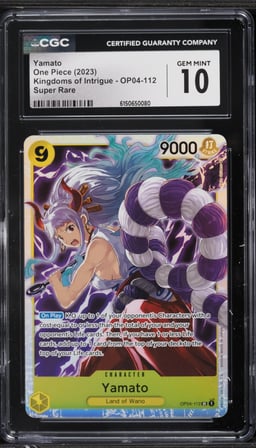 2023 One Piece Japanese Kingdoms Of Intrigue SR Yamato #OP04-112 CGC 10 GEM MINT