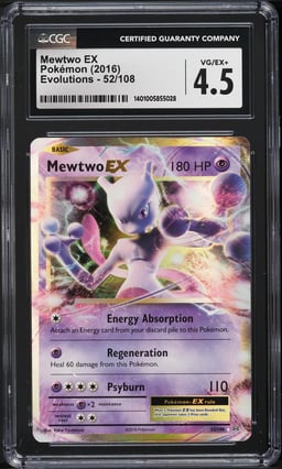 2016 Pokemon XY Evolutions Mewtwo EX #52 CGC 4.5 VGEX+