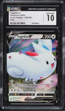 2020 Pokemon Sword & Shield Vivid Voltage Holo Togekiss V #140 CGC 10 GEM MINT