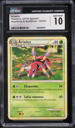 2010 Pokemon Spanish Heartgold & Soulsilver Ariados #15 CGC 10 GEM MINT