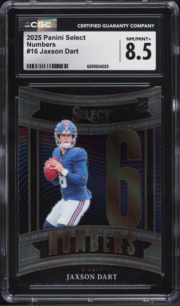 2025 Select Numbers Jaxson Dart ROOKIE #16 CGC 8.5 NM-MT+