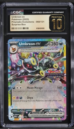 2025 Pokemon Scarlet & Violet Prismatic Evolutions Surprise Box Umbreon EX #60 CGC 10 PRISTINE