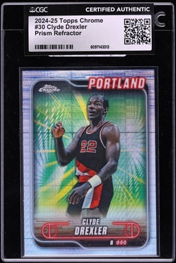 2024 Topps Chrome Prism Refractor Clyde Drexler #30 CGC AUTH