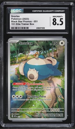 2023 Pokemon Scarlet & Violet Promo 151 ETB Full Art Snorlax #51 CGC 8.5 NM-MT+