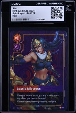 2026 Riftbound League Of Legends LoL Spiritforged Sivir #203 CGC AUTH