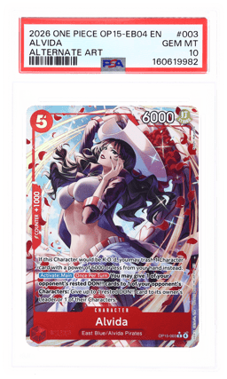2026 One Piece Card Game Adventures On Kami's Island Alternate Art Alvida #OP15003 PSA 10