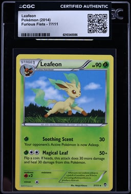 2014 Pokemon Furious Fists Leafeon #7 CGC AUTH