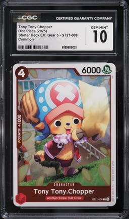 2025 One Piece Starter Deck EX: Gear 5 Tony Tony Chopper #ST21-008 CGC 10 GEM MINT