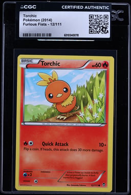 2014 Pokemon Furious Fists Torchic #12 CGC AUTH
