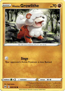 2022 Hisuian Growlithe #83 Lost Origin