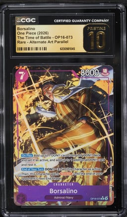 2026 One Piece The Time Of Battle Alt Art Borsalino #OP16-073 CGC 10 PRISTINE
