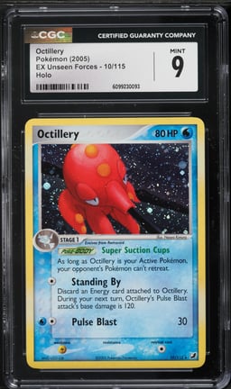 2005 Pokemon EX Unseen Forces Holo Octillery #10 CGC 9 MINT