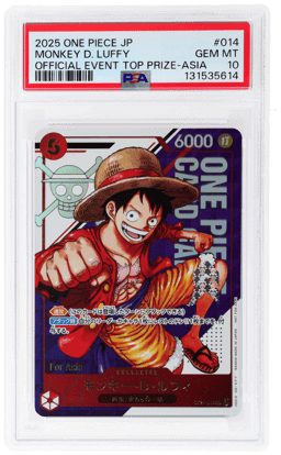 2025 One Piece Japanese Promos Official Event Top Prize Asia Monkey D. Luffy #ST21014 PSA 10