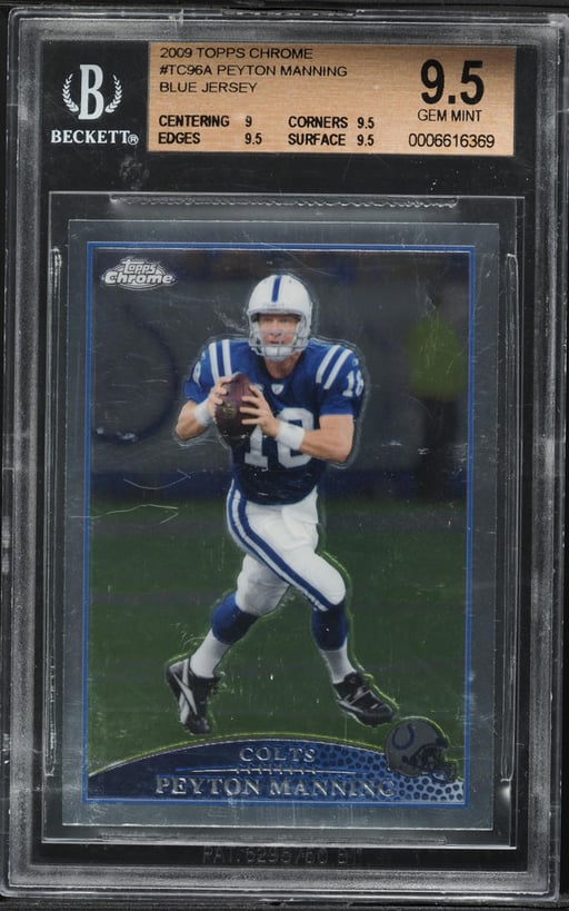 2009 Topps Chrome Blue Jersey Peyton Manning #TC96A BGS 9.5 GEM MINT