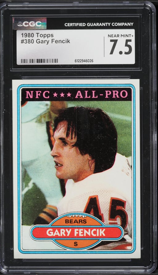 1980 Topps Football Gary Fencik #380 CGC 7.5 NRMT+