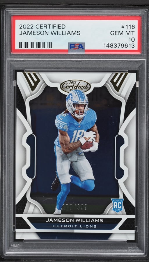 2022 Panini Certified Jameson Williams ROOKIE /999 #116 PSA 10 GEM MINT