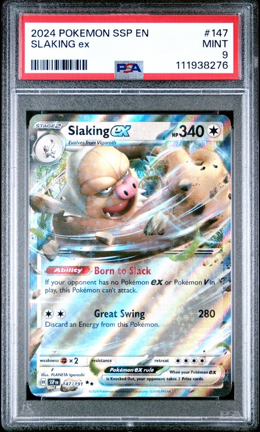 2024 POKEMON SSP EN-SURGING SPARKS #147 SLAKING EX PSA 9