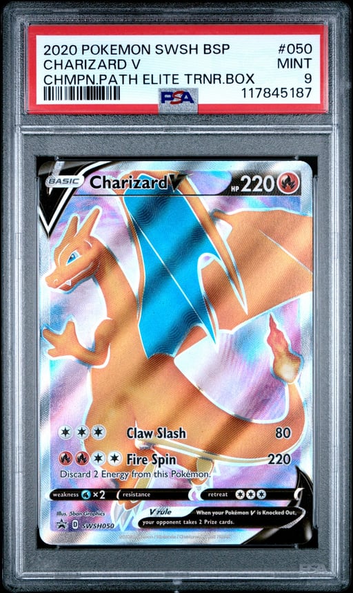 2020 POKEMON SWSH BLACK STAR PROMO #050 CHARIZARD V PSA 9
