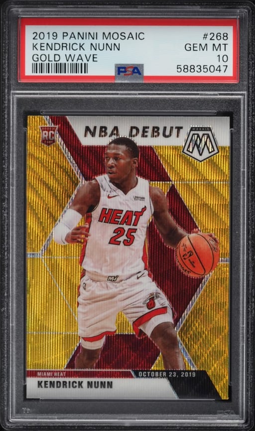 2019 Panini Mosaic Gold Wave Kendrick Nunn ROOKIE #268 PSA 10 GEM MINT