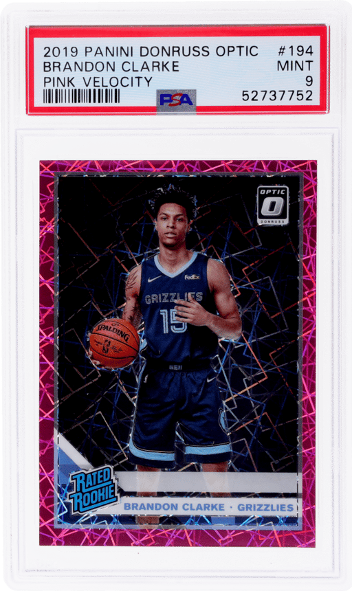 2019 Donruss Optic Rated Rookie Pink Velocity Brandon Clarke #194 14/79 PSA 9