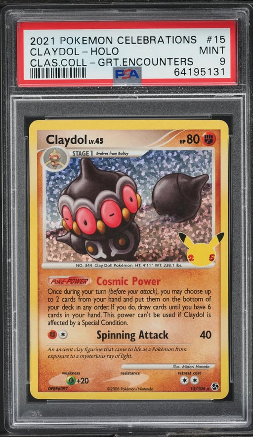 2021 Pokemon SWSH Celebrations Classic Collection Holo Claydol #15 PSA 9 MINT