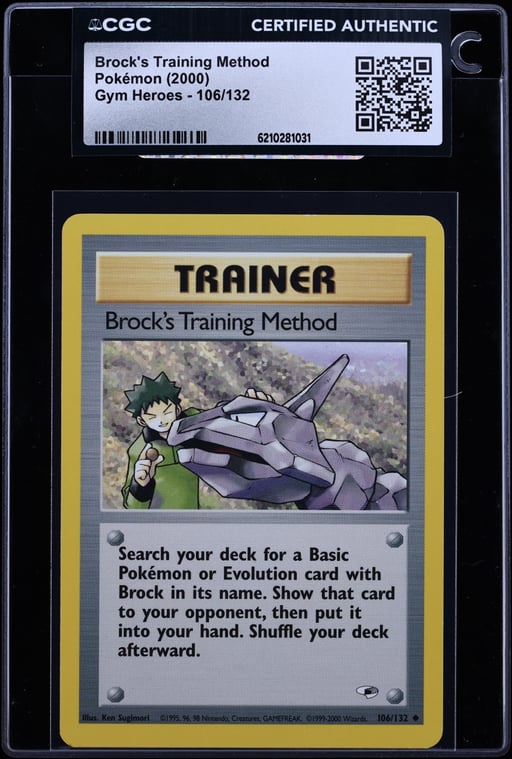 2000 Pokemon Gym Heroes Brock's Training Method #106 CGC AUTH