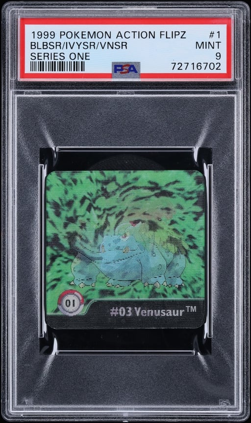 1999 Pokemon Action Flipz Series One Bulbasaur Ivysaur Venusaur #1 PSA 9 MINT