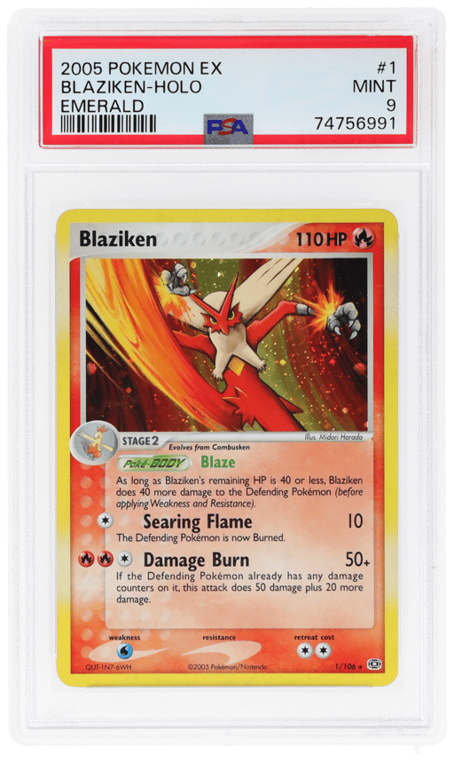 2005 Pokemon Ex Emerald Holo Blaziken #1 PSA 9