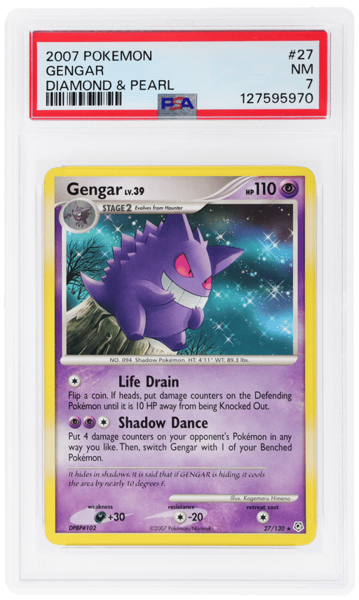 2007 Pokemon Diamond and Pearl Gengar #27 PSA 7