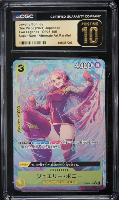 2024 One Piece Japanese Two Legends Alt Art Jewelry Bonney #OP08-105 CGC 10 PRISTINE
