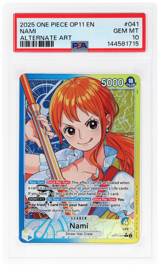 2025 A Fist of Divine Speed Alternate Art Nami #OP11-041 PSA 10