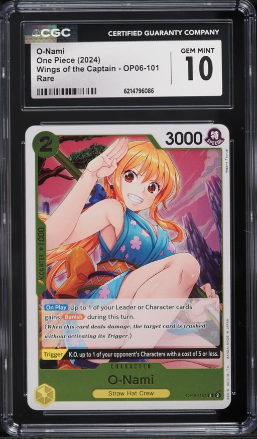 2024 One Piece Wings Of The Captain O-Nami #OP06-101 CGC 10 GEM MINT