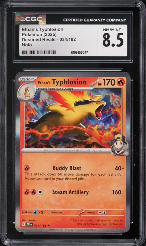 2025 Pokemon Scarlet & Violet Destined Rivals Holo Ethan's Typhlosion #34 CGC 8.5 NM-MT+