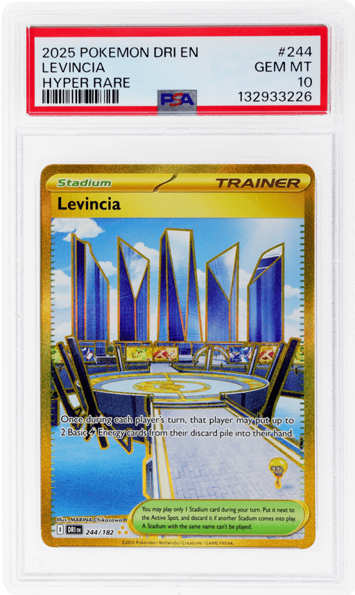 2025 Pokemon Destined Rivals Hyper Rare Levincia #244 PSA 10