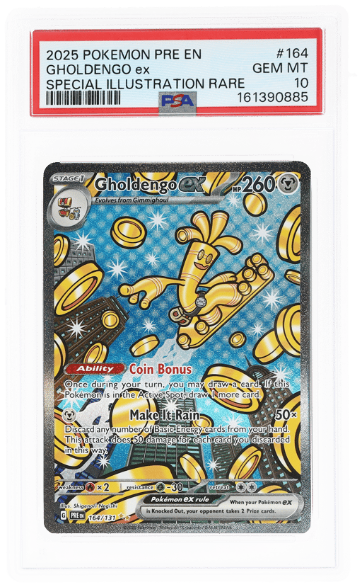 2025 Pokemon Scarlet and Violet Prismatic Evolutions Special Illustration Rare Gholdengo Ex #164 PSA 10