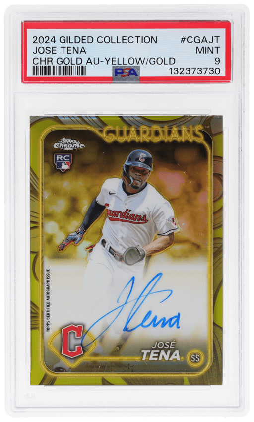2024 Topps Gilded Collection Chrome Gold Autograph Yellow Gold Jose Tena #CGAJT 62/75 PSA 9