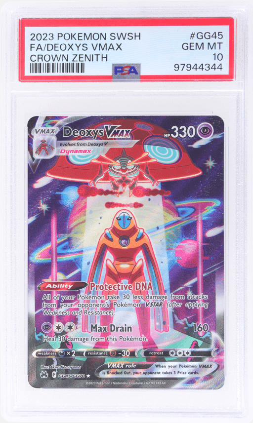 2023 Pokemon Sword and Shield Crown Zenith Deoxys Vmax #GG45 PSA 10