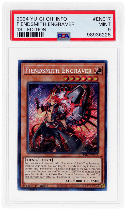 2024 Yu-Gi-Oh! the Infinite Forbidden 1st Edition Fiendsmith Engraver #INFOEN-017 PSA 9