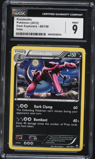 2012 Pokemon Black & White Dark Explorers Holo Krookodile #66 CGC 9 MINT