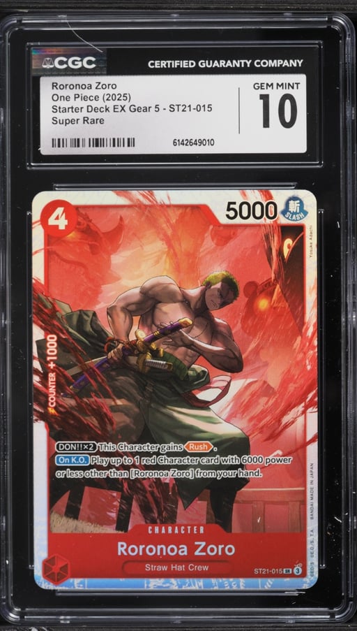 2025 One Piece Starter Deck EX Gear 5 SR Roronoa Zoro #ST21-015 CGC 10 GEM MINT