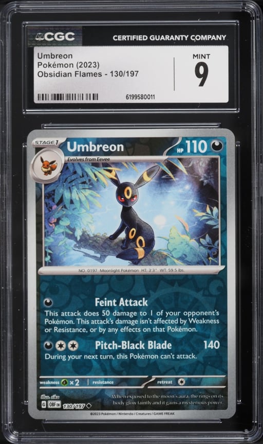 2023 Pokemon Scarlet & Violet Obsidian Flames Umbreon #130 CGC 9 MINT